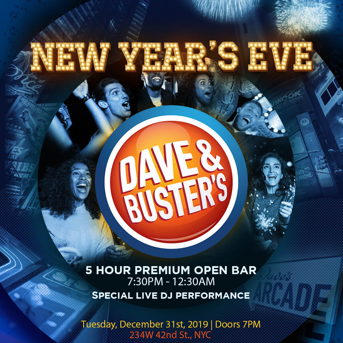 Dave & Buster's New Years Events